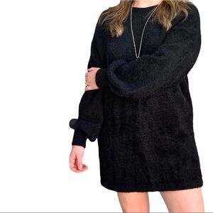 Wild Honey • Bubble Sleeve Black Sweater Dress
